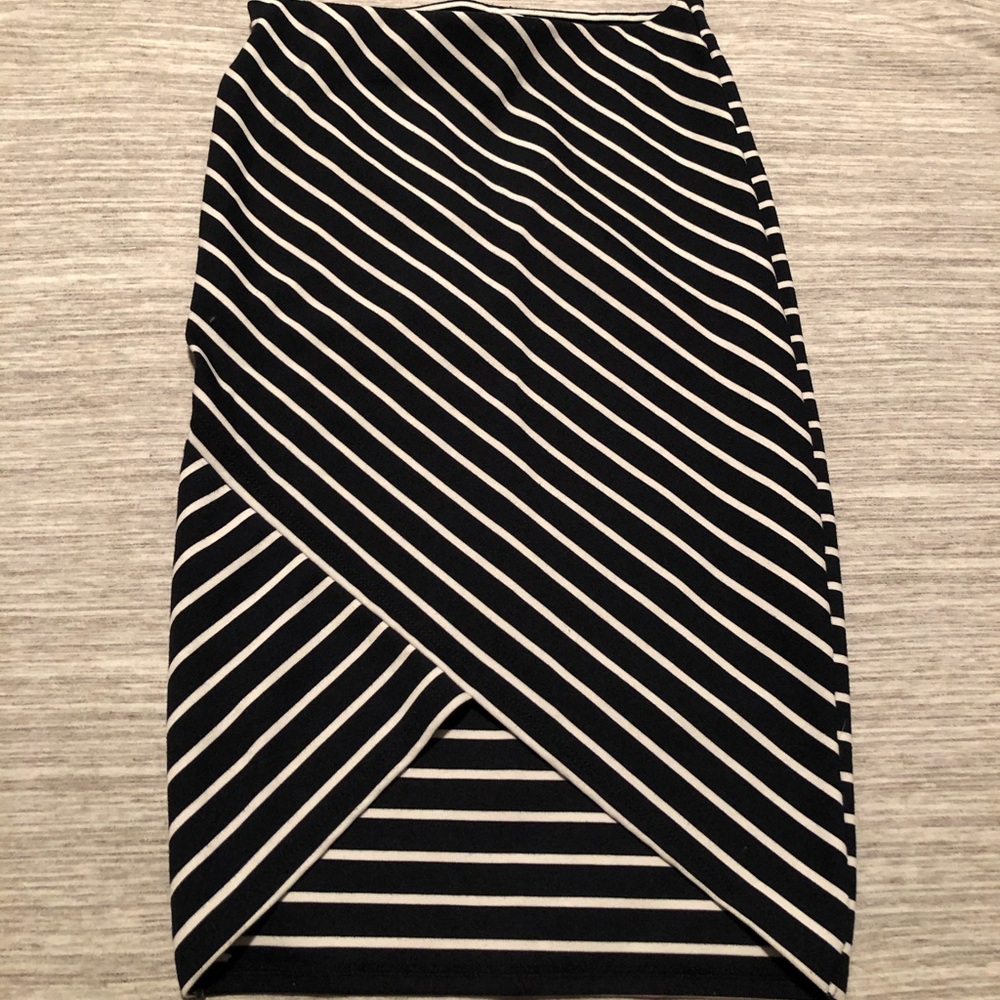 ZARA Striped Mid Length Skirt